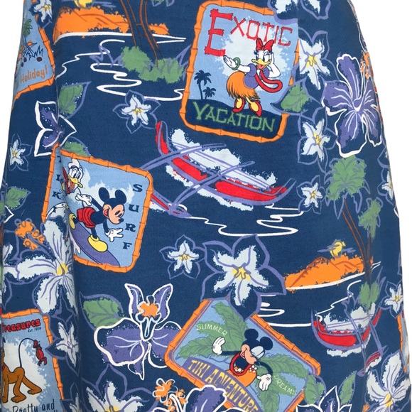 Womens Small Vintage Disney Store Sleeveless Hawaiian Knee Length Shift Dress - Picture 9 of 12